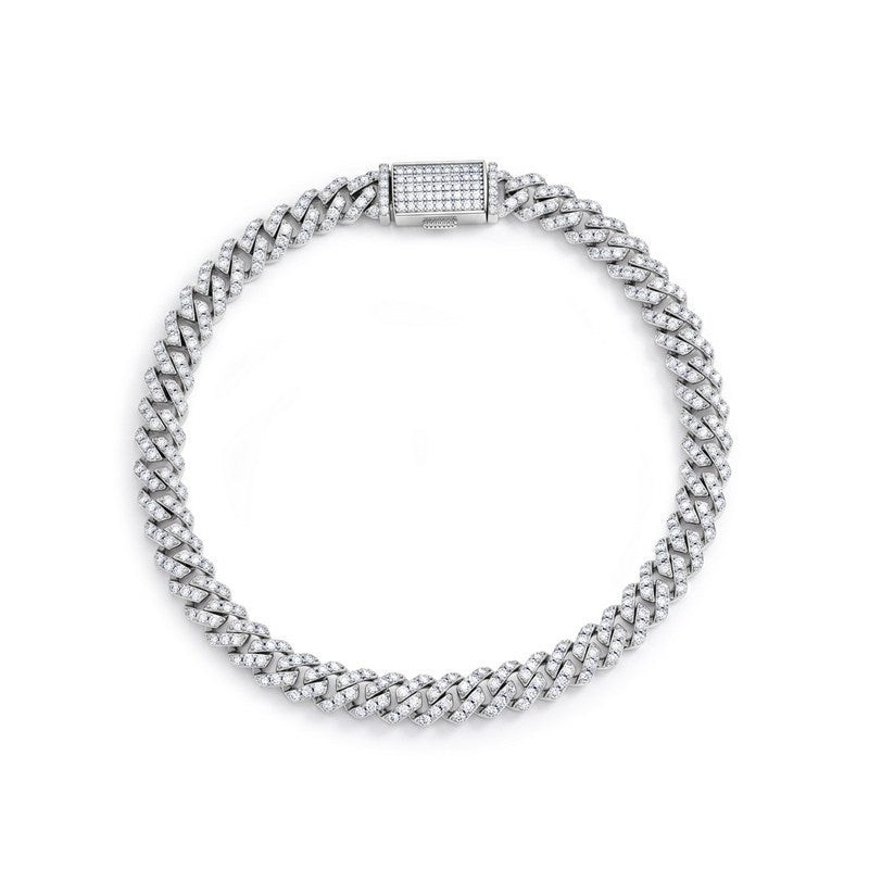 Copper Zircon Cuban Chain Pavé Bracelet