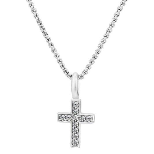 Planderful Jewelry Zircon Cross Necklace Stainless Steel Necklace Elegant Everyday Jewelry