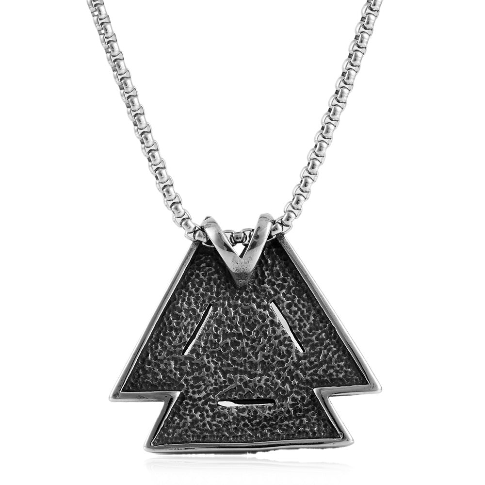 European And American Titanium Steel Viking Triangle Pendant