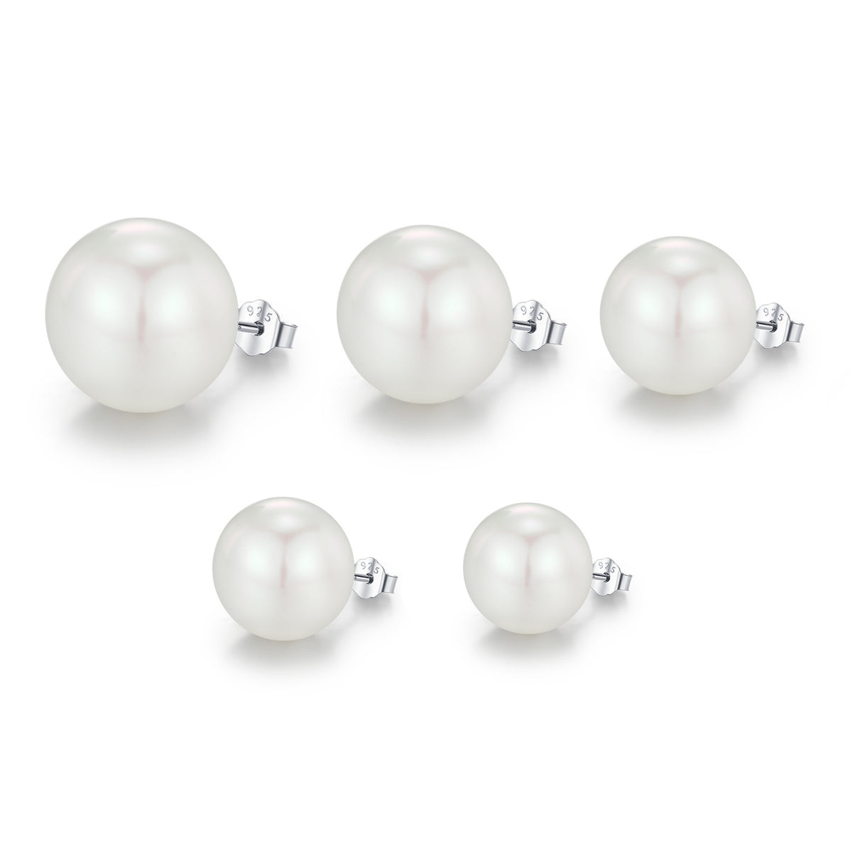 925 Sterling Silver Pearl Stud Earrings