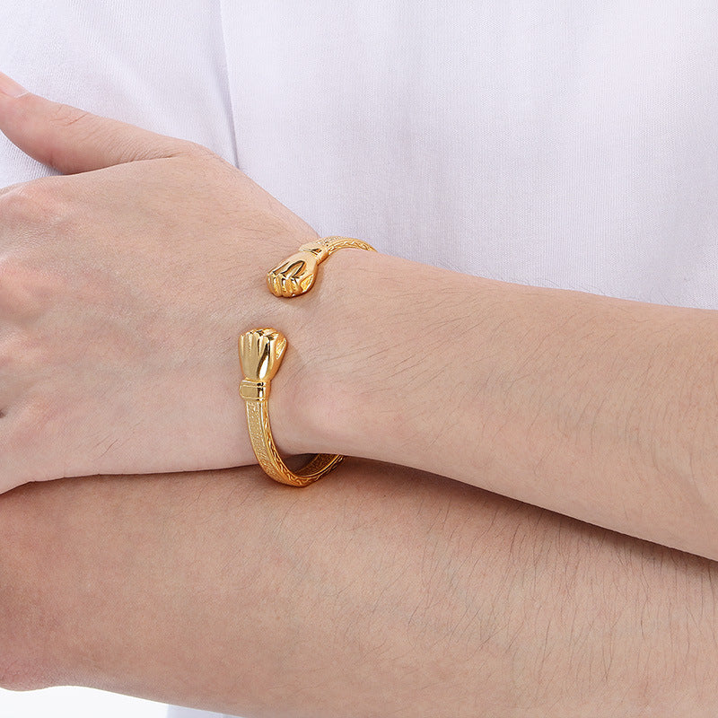 Planderful Genie Retro Men Stainless Steel Boxer Bracelet