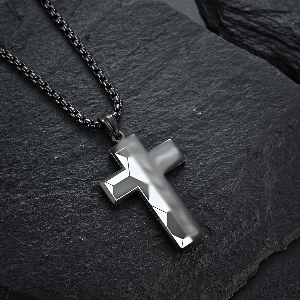 Two-Tone Cross Pendant Necklace