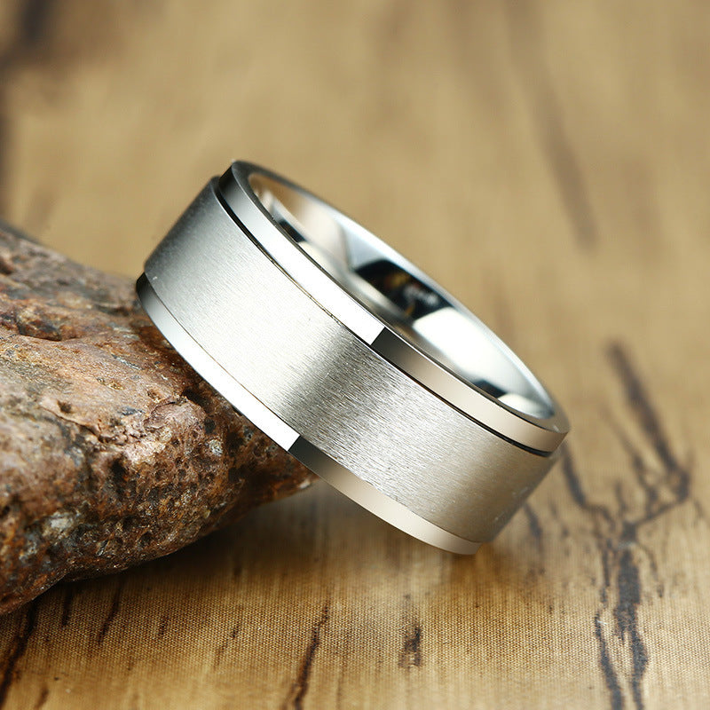 European And American Index Finger Joint Stainless Steel Rotary Decompression Ring Wholesale For Men