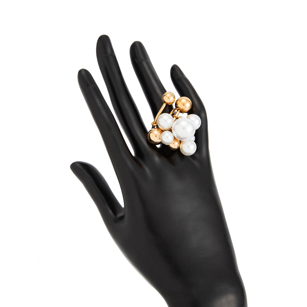 Planderful Vienna Verve Imitation Pearl Ring For Women Retro Bead Geometric Handmade Statement Jewelry