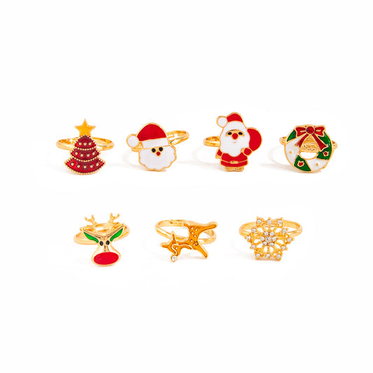 Planderful Vienna Verve Santa Claus Elk Ring Ornament For Christmas Tree Decor Gift Premium Metal Gift For Fans