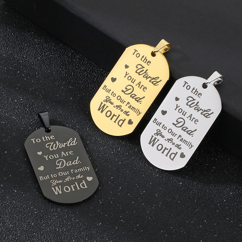 Planderful Titanium Steel Military Pendant Engraved For Dad