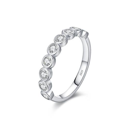 S925 Sterling Silver Bubble Moissanite Ring