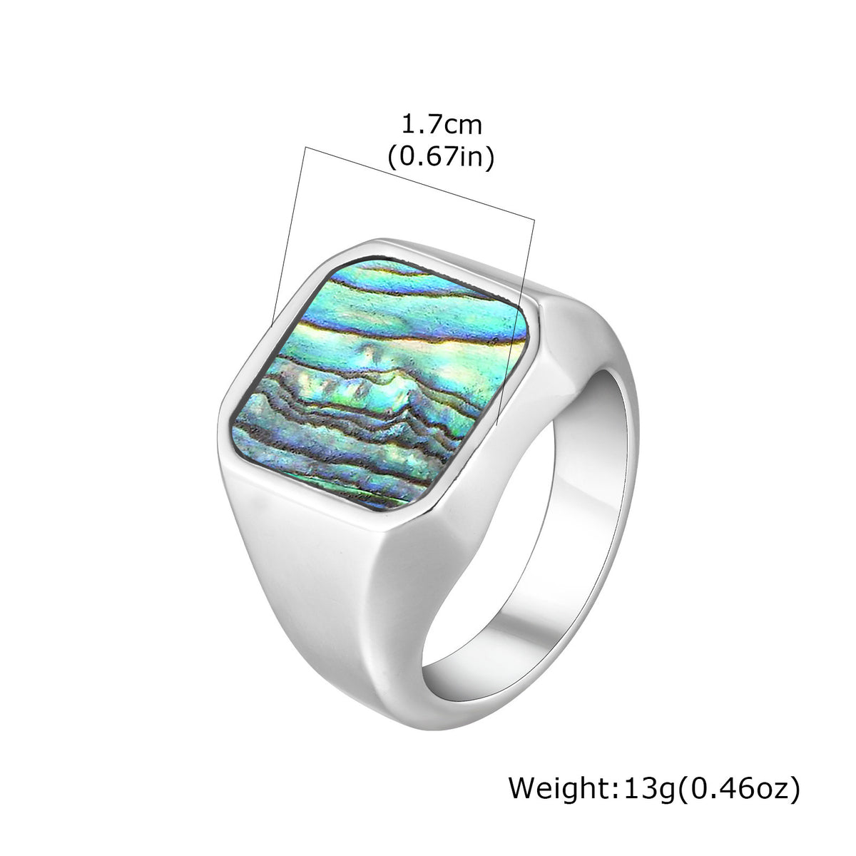 Stainless Steel Abalone Shell White Shell Casting Ring