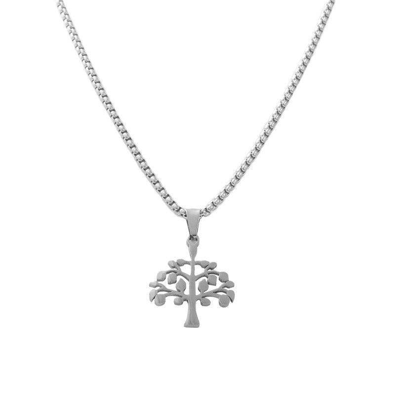 Personalized Retro Tree of Life Pendant Necklace for Men in Titanium Steel