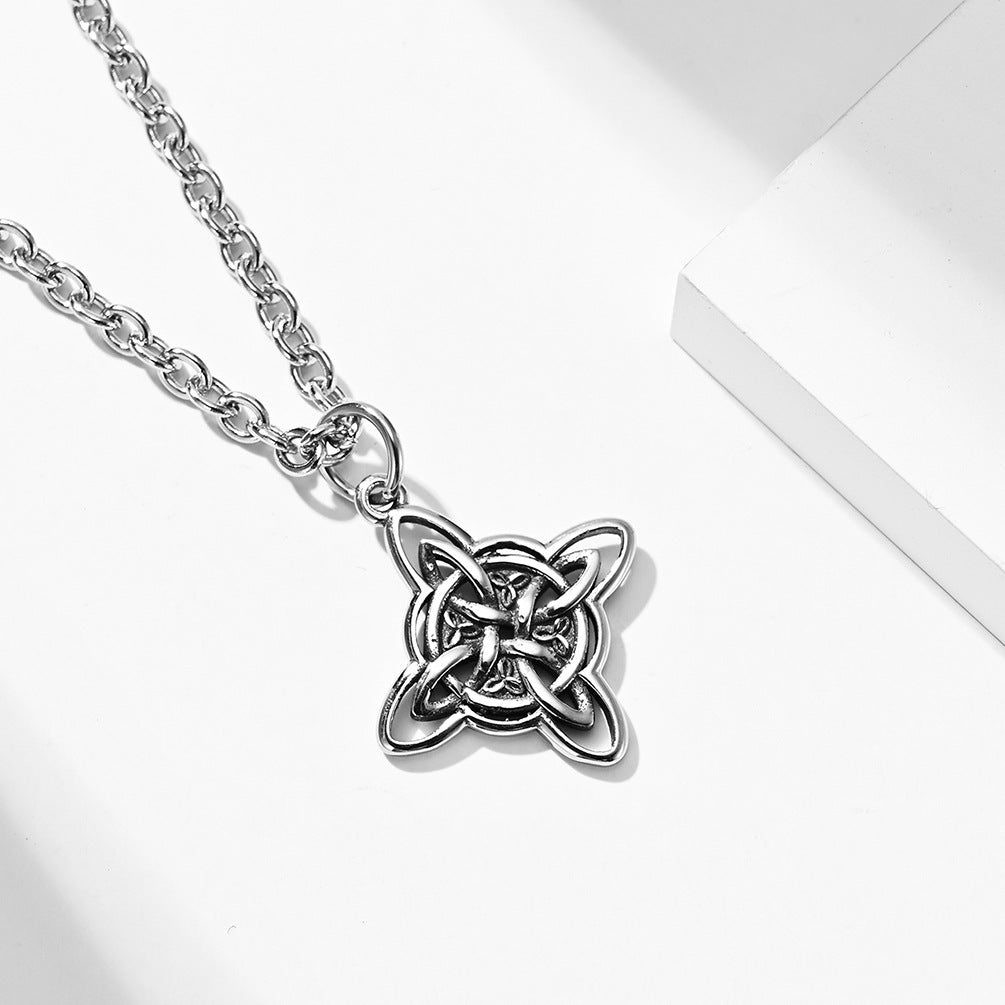 Planderful Celtic Eternal Knot Necklace Nordic Design Stainless Steel Pendant for Heritage Jewelry Lovers