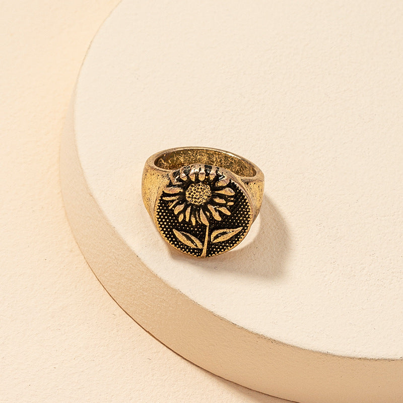 Sunflower Sunburst Rings - Unique European and American Style Hand Ornaments