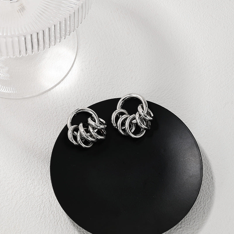 European and American Fashion Earrings and Metal Bracelets Set - Vienna Verve Collection