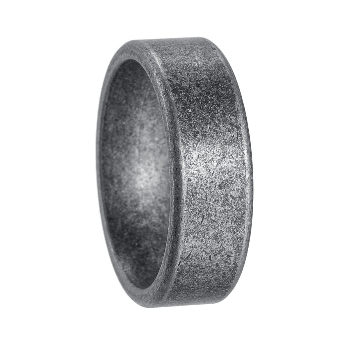 Planderful Everyday Genie 7mm Stainless Steel Ring Unisex Ancient Silver Protection Symbol