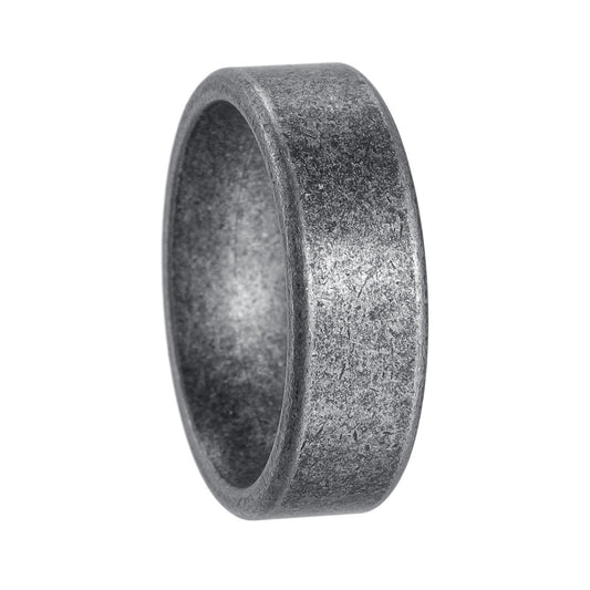 Planderful Everyday Genie 7mm Stainless Steel Ring Unisex Ancient Silver Protection Symbol