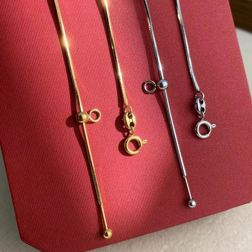 Planderful Jewelry Adjustable Beaded Chain Necklace In Gold Or Silver For Men And Women Durable Steel