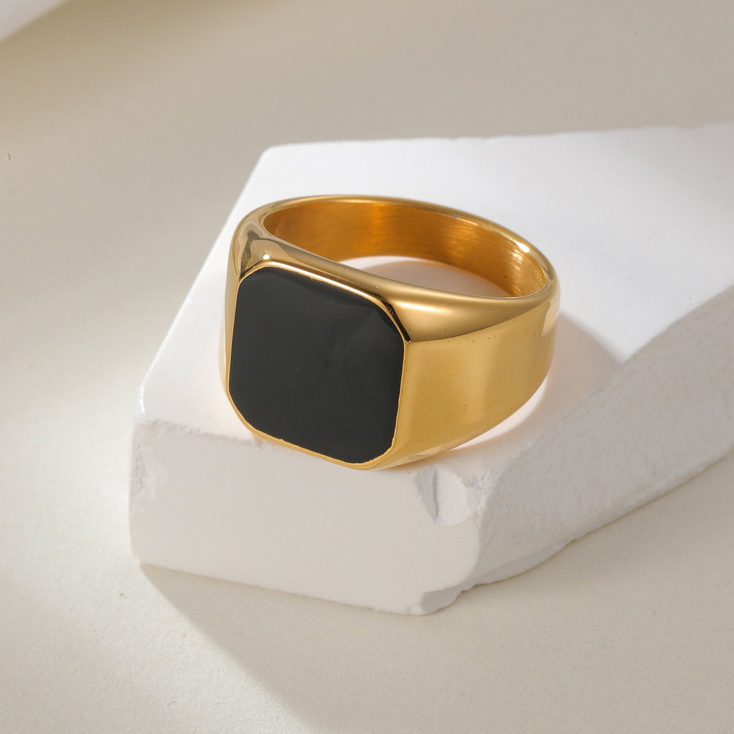 Titanium Steel Ring Unisex Square Design Durable Minimalist Jewelry By Planderful Everyday Genie Collection