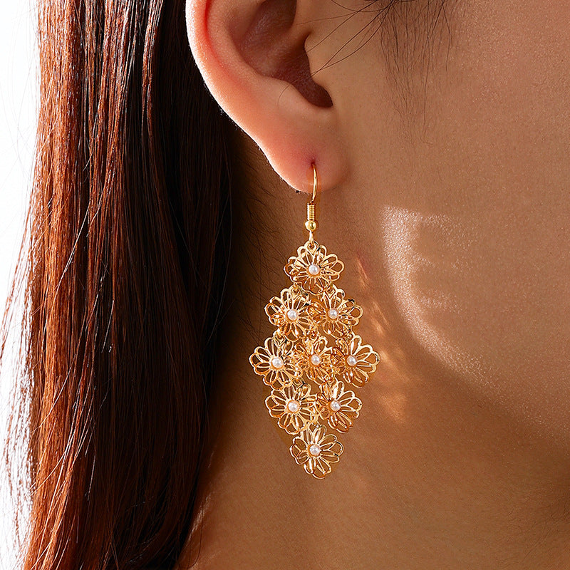 Planderful Vienna Verve Earrings – Elegant Pearl Flower Design