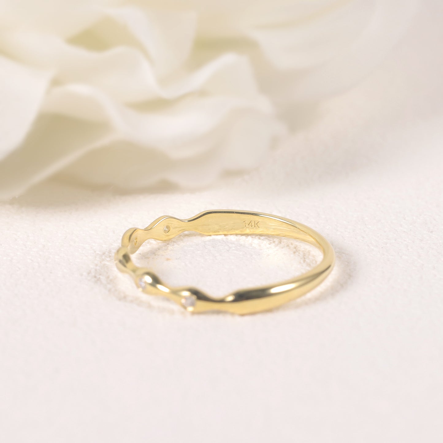 Unique Gold Ring S925 Sterling Silver Moissanite Dawn Series