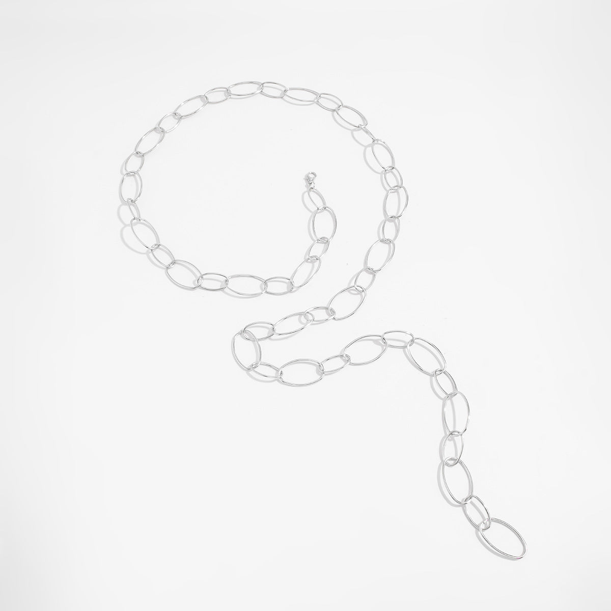 Hollow O-Ring Y-Shaped Fringe Necklace