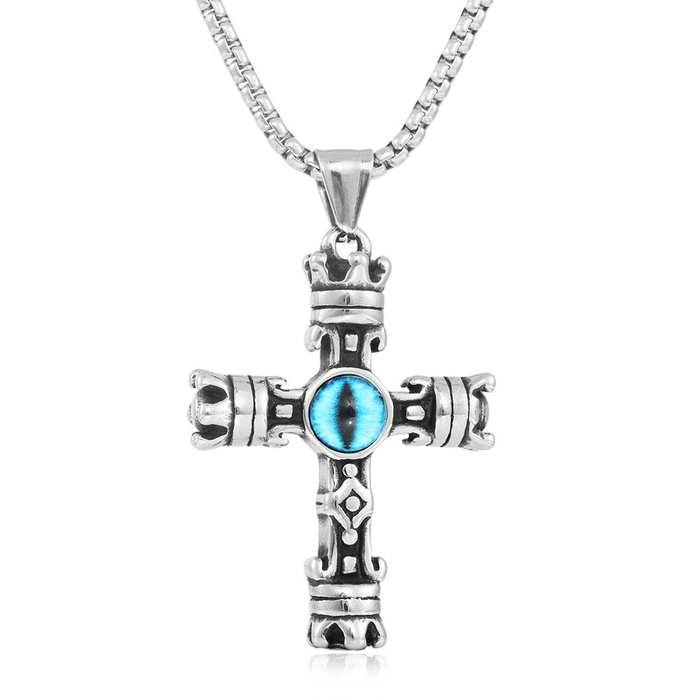 European And American Stainless Steel Cross Eye Pendant