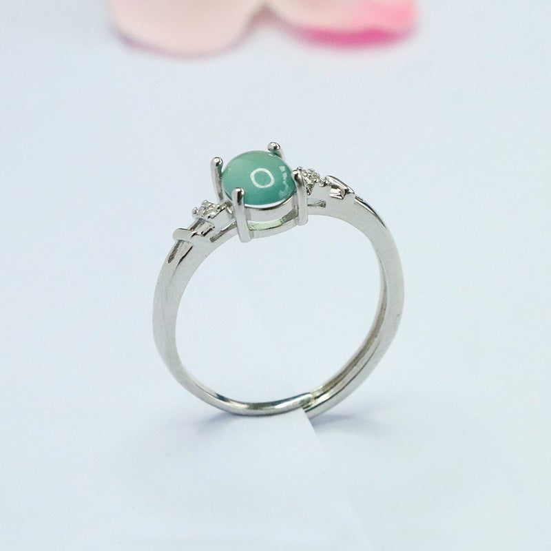 Blue-Water Jadeite Interwoven Ring