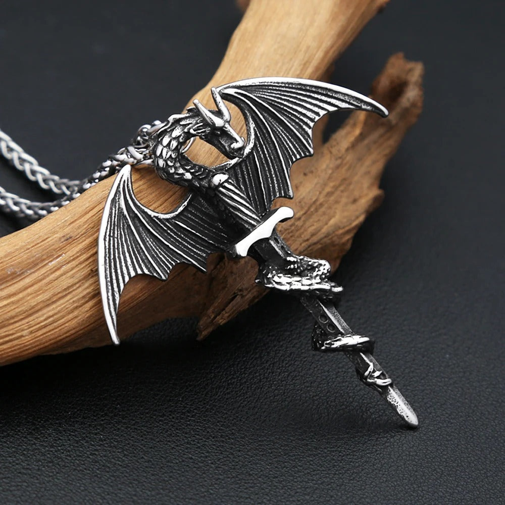 Vintage Dagger Stainless Steel Men's Pendant Necklace