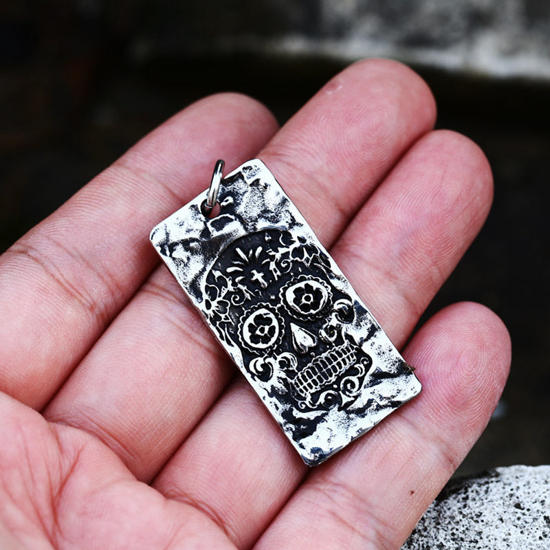 Retro Stainless Steel Skull Pendant for Men - European and American Dominating Titanium Steel Jewelry