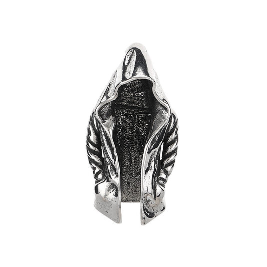 Dark Assassin Cape Pendant, Punk Mysterious Person Cape Titanium Steel Men's Pendant Necklace