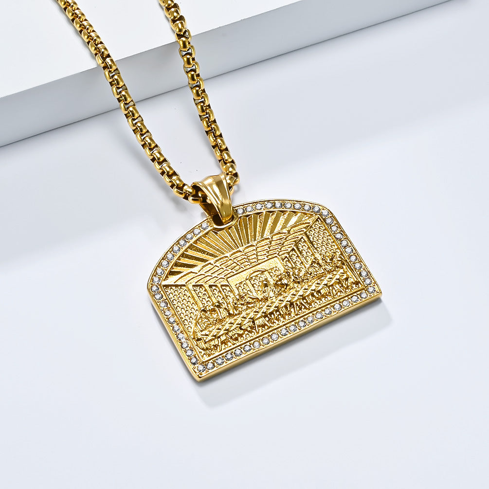 Amazon Hot-Selling Titanium Steel Hip-Hop Pendant Necklace