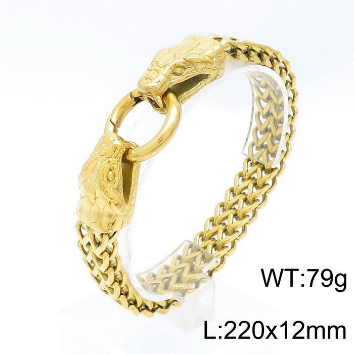 Rock Inlaid Zircon Snake Element Series – Snake Head Bracelet