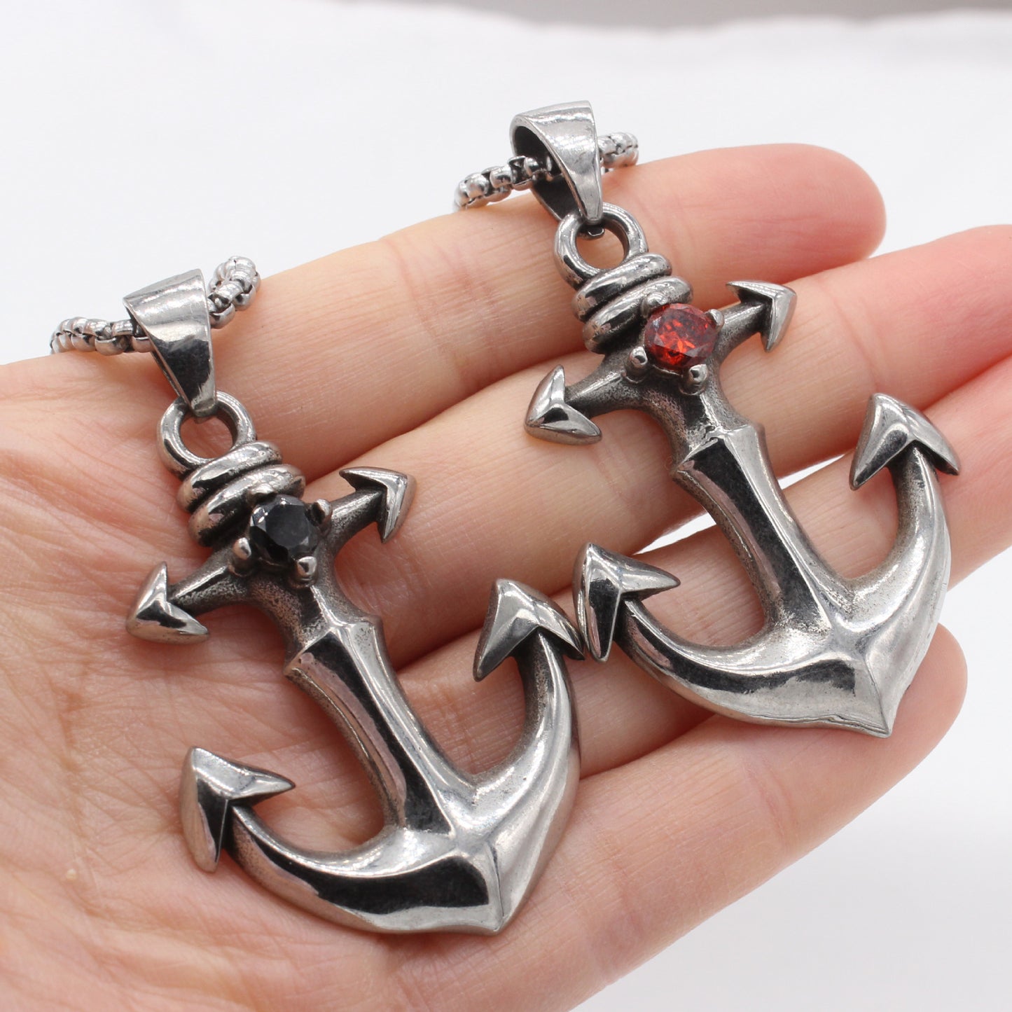 Planderful Everyday Genie – Retro Boat Anchor Men's Titanium Steel Pendant Necklace