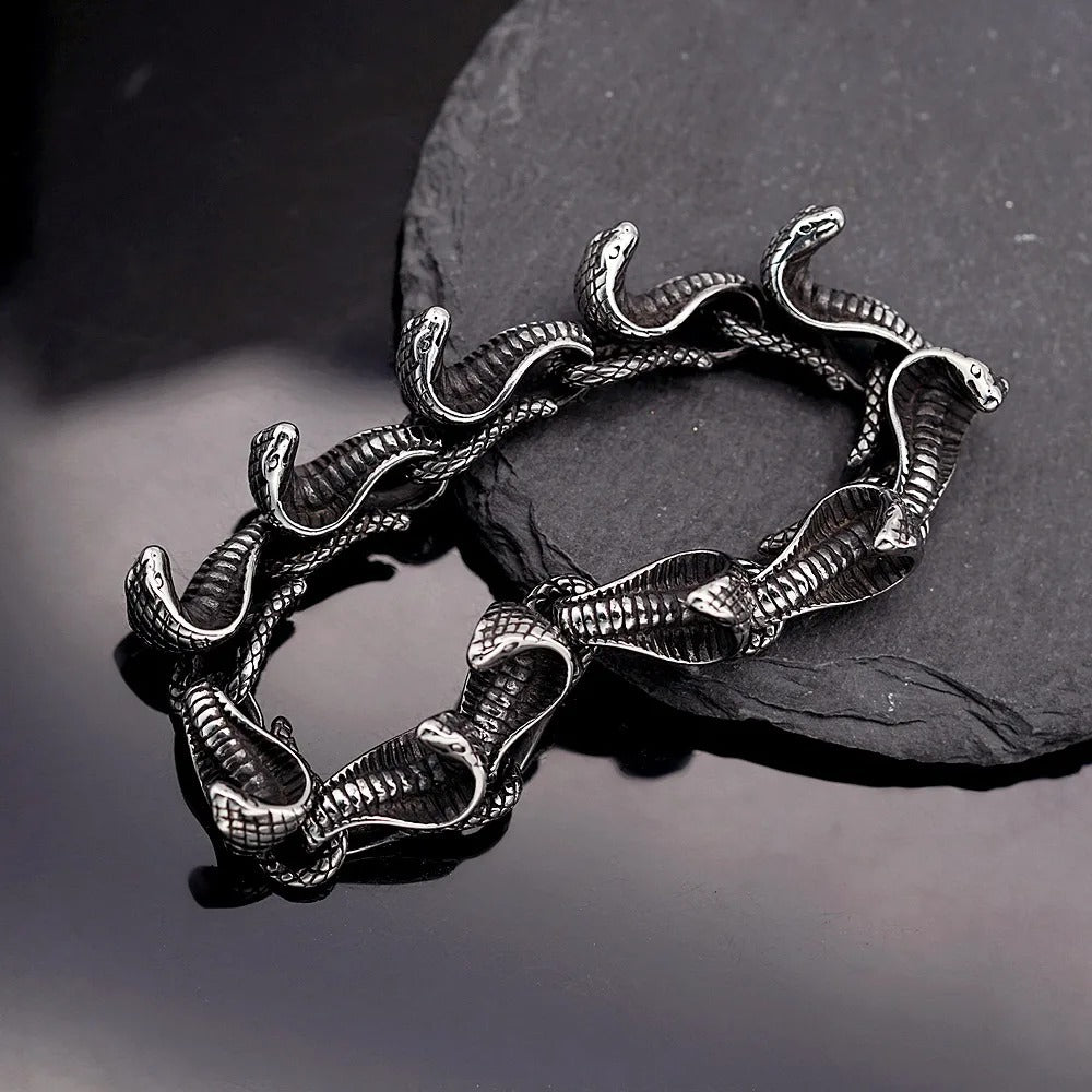 Punk Snake Stainless Steel Bracelet
