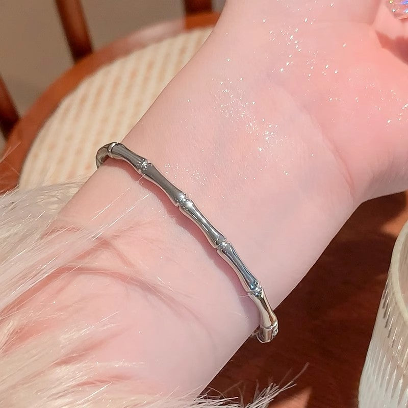 Planderful Jewelry Steel Bracelet Minimalist Design With Gold Accent For Women Everyday Wear