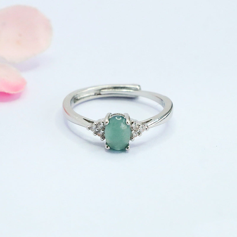 Blue-Water Jadeite Starburst Claw Ring