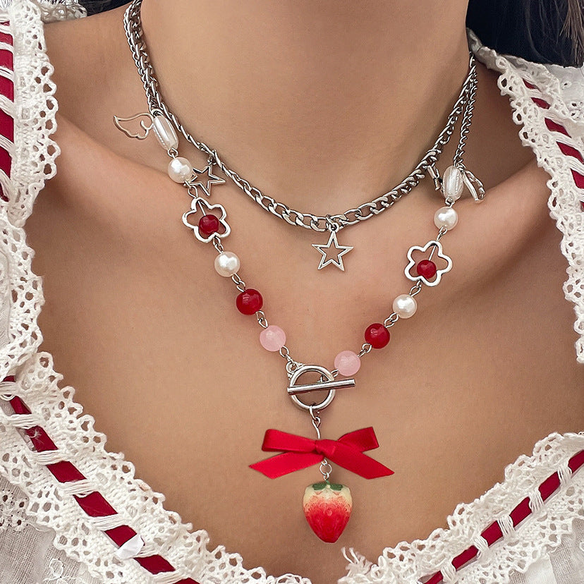 Planderful Vienna Verve Necklace – Sweet and Versatile Strawberry Pendant