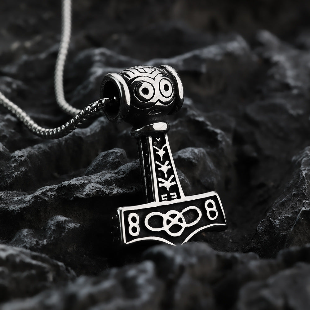 Hip-Hop European American Neckwear Viking Hammer Pendant Necklace
