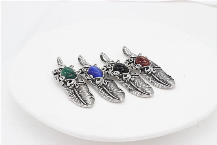 Planderful Feather Pendant Titanium Steel For Men And Women Unisex Hip Hop Accessory With Protection Statement