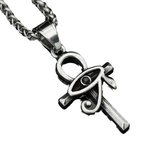 Steel Necklace - Vintage Eye Of Horus Pendant