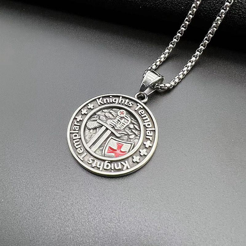Steel Necklace – Elegant Templar Knights Pendant