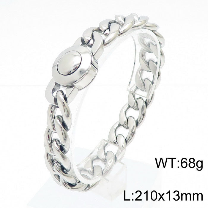 Bracelet Of The – Cnc Zircon Cuban Chain Titanium Steel Men's
