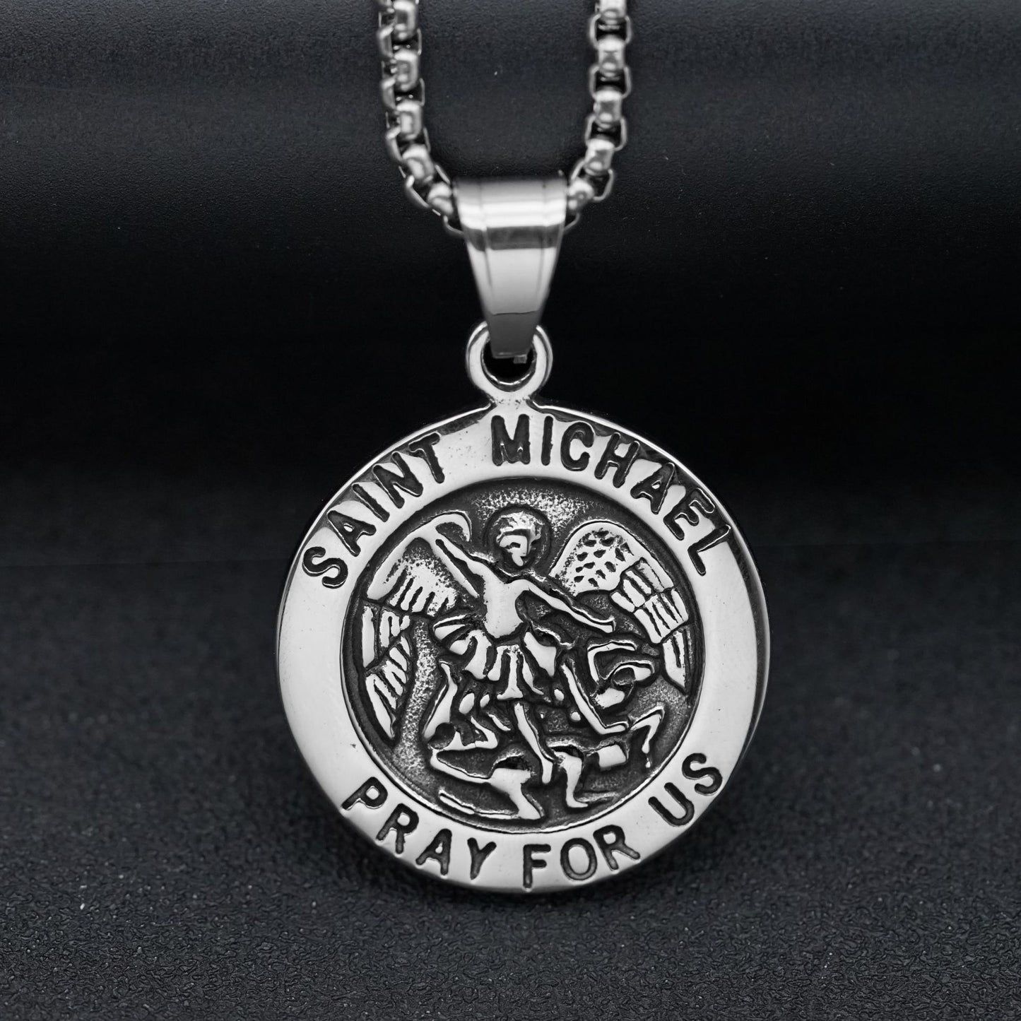Steel Necklace - Dainty Archangel Pendant By Planderful
