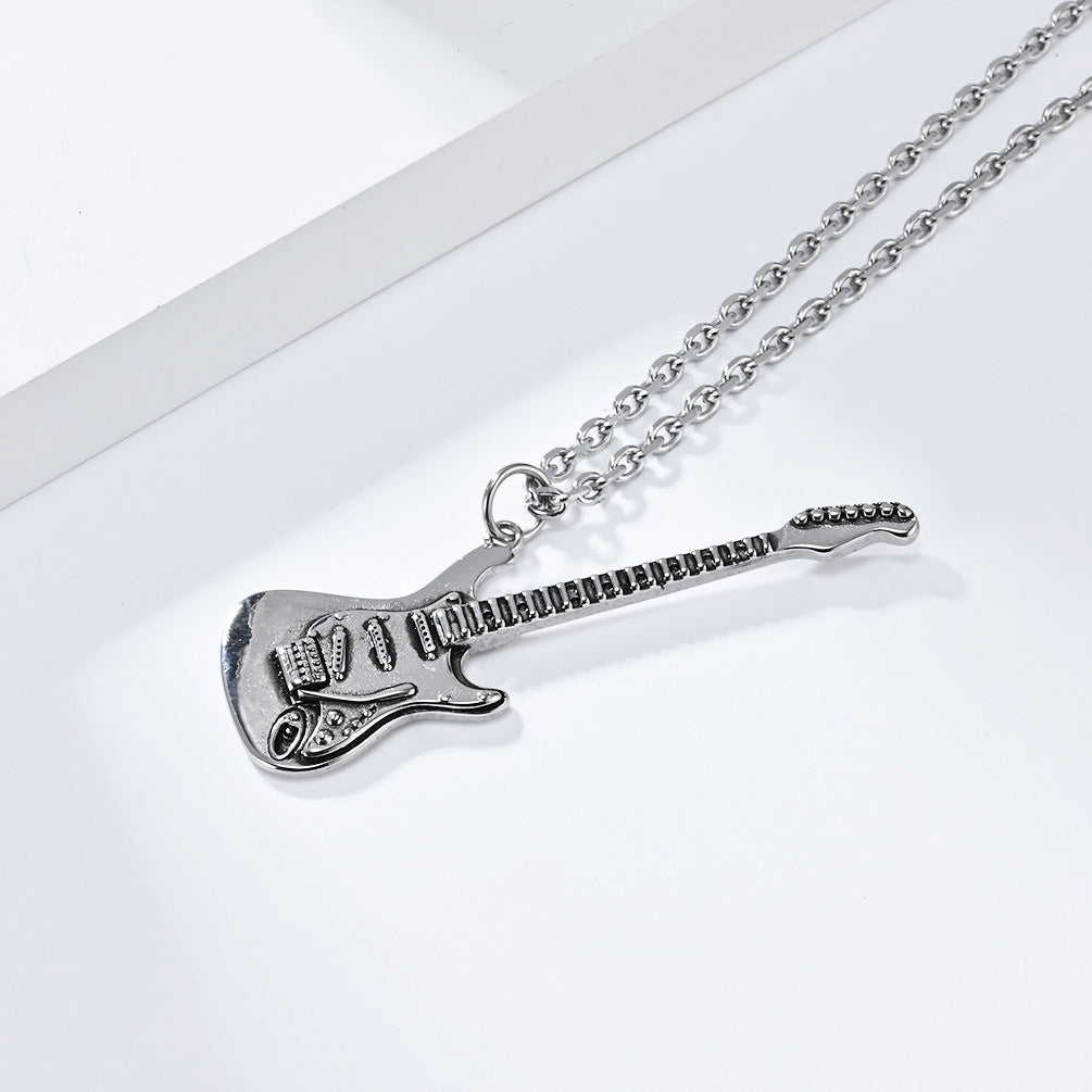Cross-Border Niche Personalized Guitar Necklace for Men