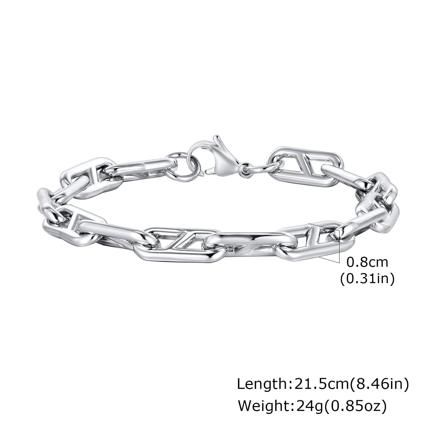 Planderful Jewelry Titanium Steel Bracelet for Men and Women, Anti Allergy, Natural Texture