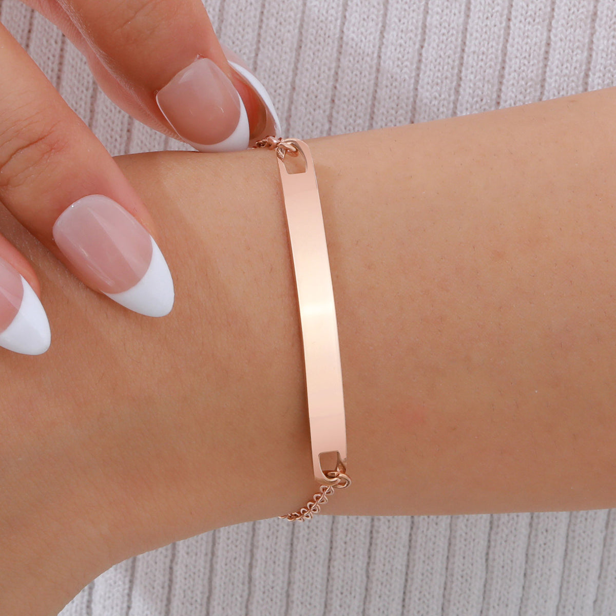 Women's Stainless Steel Curved Bracelet Gold Rose Gold