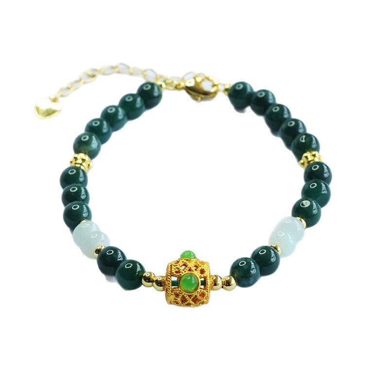 Blue Water Jadeite Mist-Inspired Beaded Bracelet