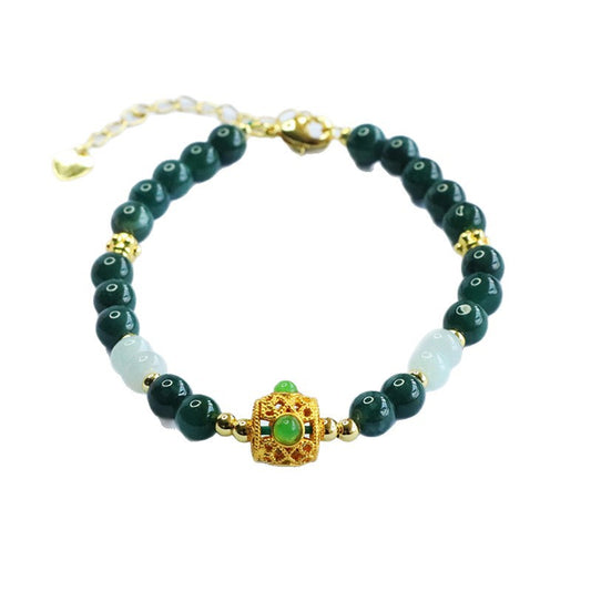 Blue Water Jadeite Mist-Inspired Beaded Bracelet