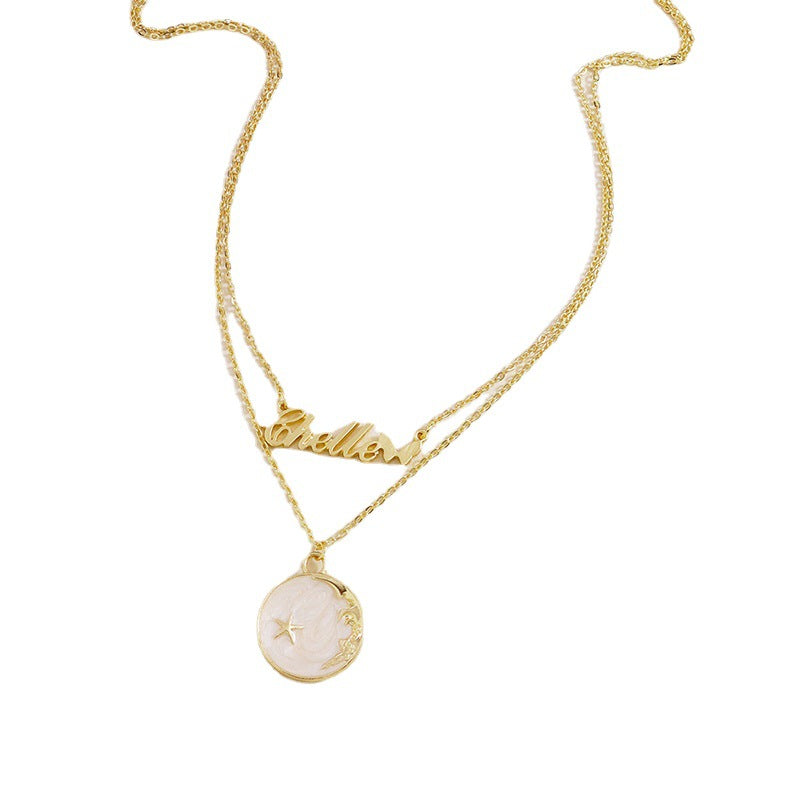 Chic Double-Letter Planet Necklace with European Flair