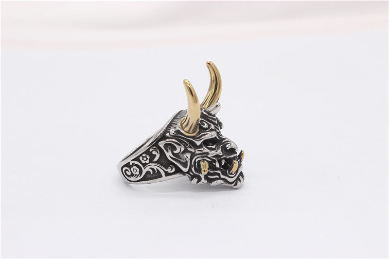 Horned Beast Titanium Steel Ring
