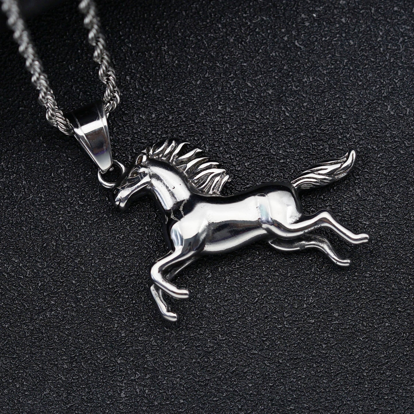 Steel Necklace - Statement Punk Retro Pendant For Everyday Wear By Planderful Jewelry