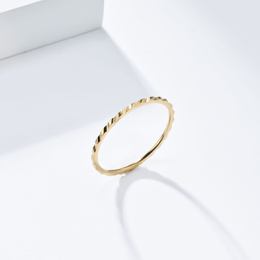 Planderful Titanium Steel Ring For Women 1mm Minimalist Elegant Everyday Jewelry